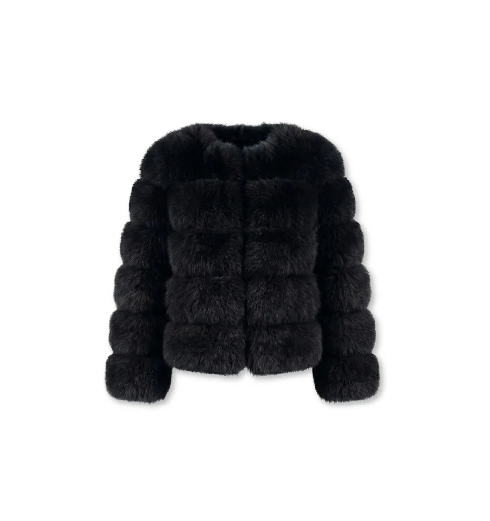 Eleganter Faux-Fur Mantel