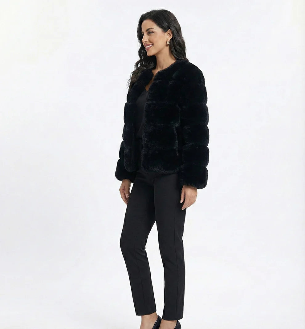 Eleganter Faux-Fur Mantel